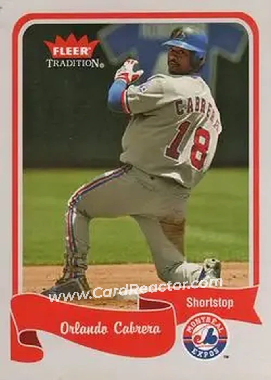 2004 Fleer Tradition #381 - Orlando Cabrera - Montreal Expos - Front 2004 Fleer Tradition #381 - Orlando Cabrera - Montreal Expos - Front