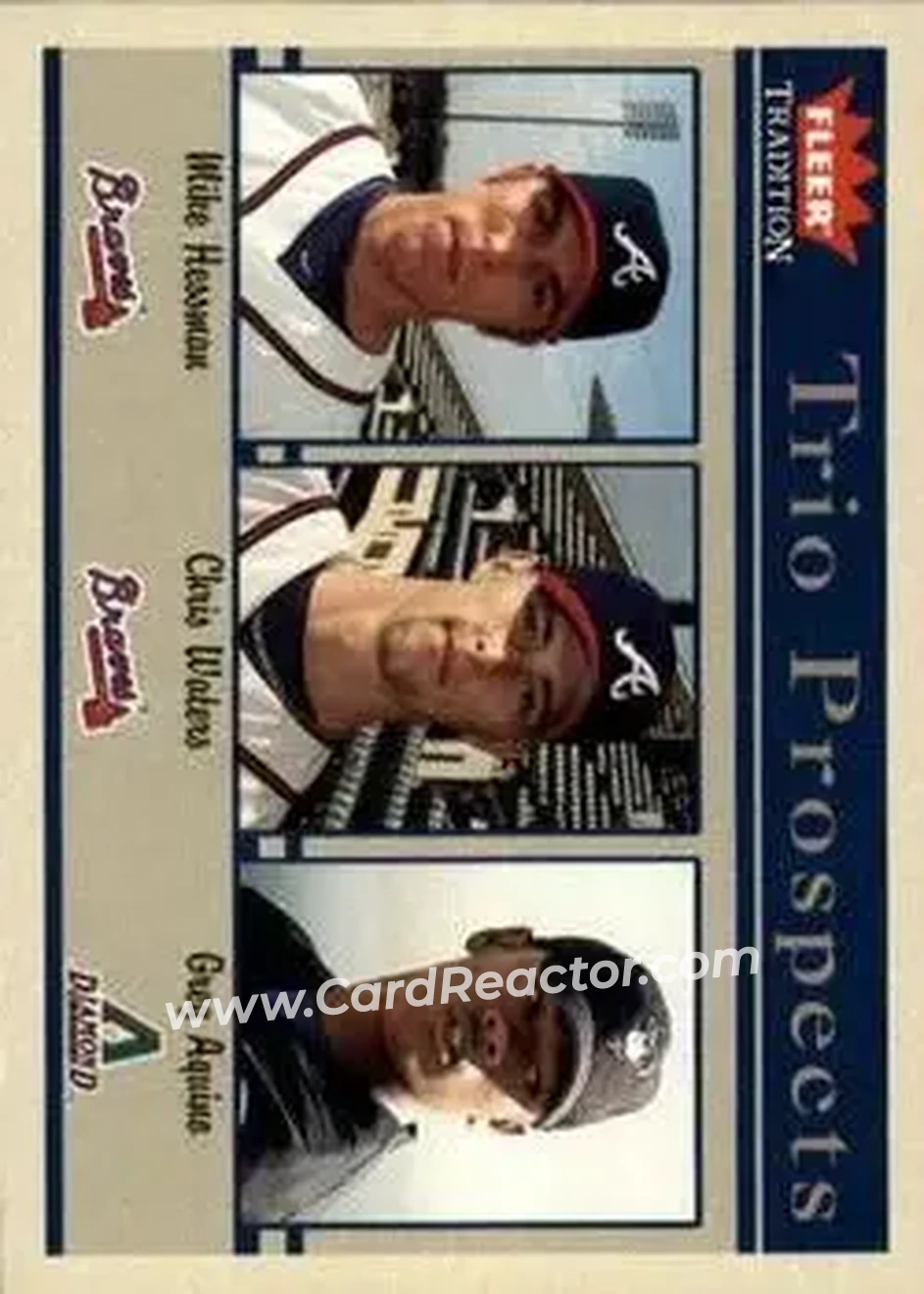 2004 Fleer Tradition #473 - Mike Hessman - Chris Waters - Greg Aquino - Front 2004 Fleer Tradition #473 - Mike Hessman - Chris Waters - Greg Aquino - Front