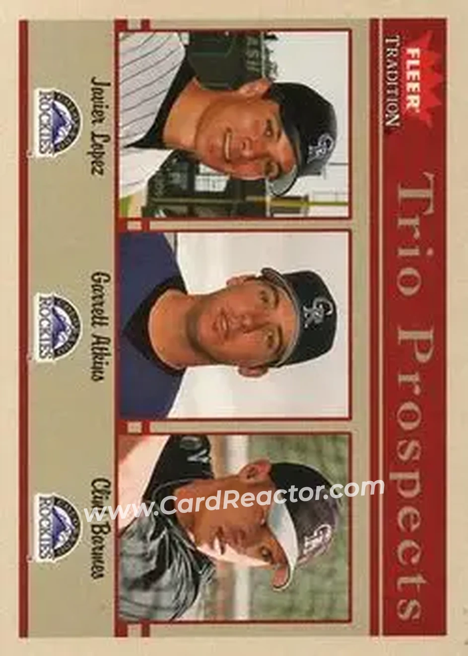 2004 Fleer Tradition #480 - Javier Lopez - Garrett Atkins - Clint Barmes - Colorado Rockies - Front