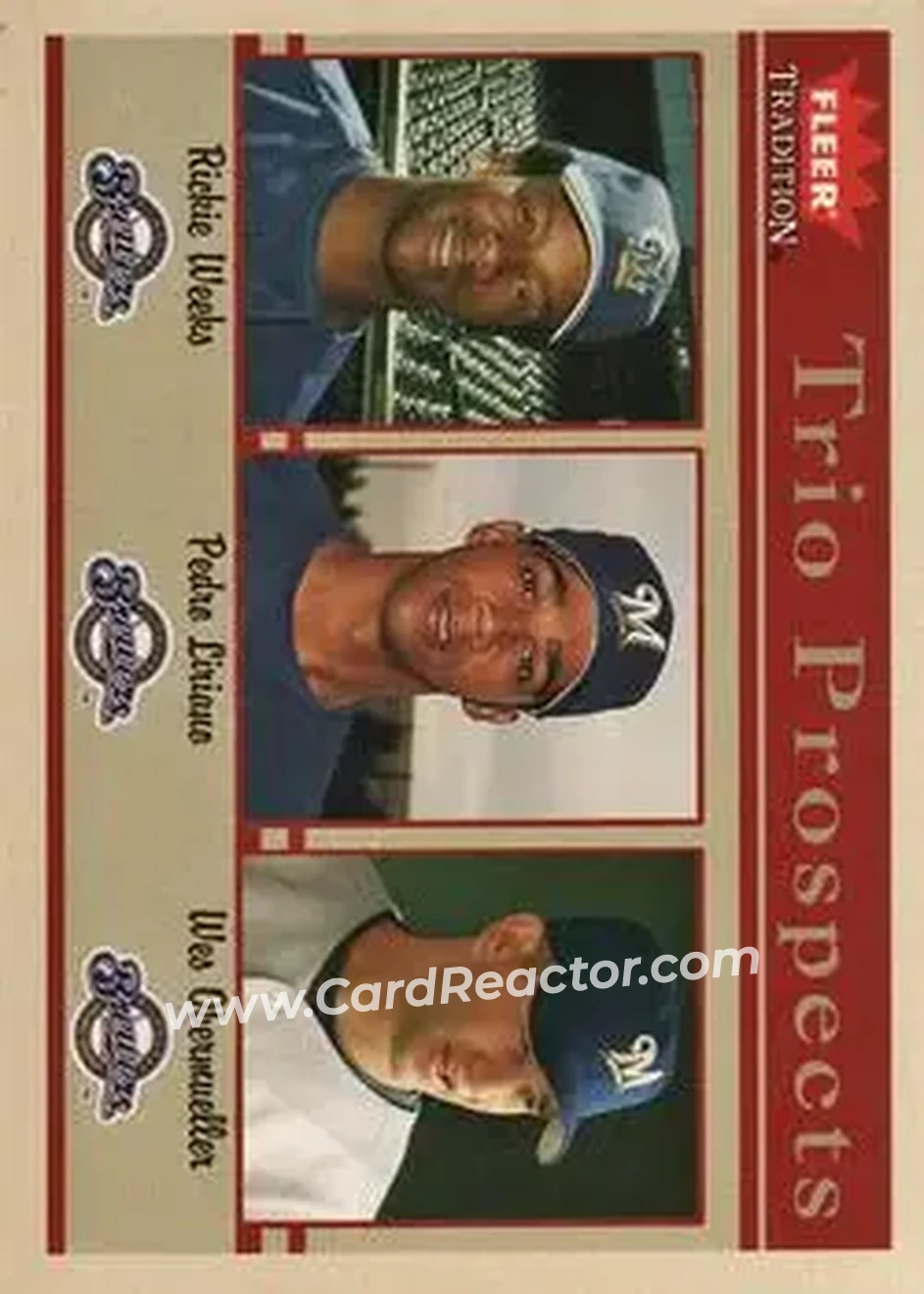 2004 Fleer Tradition #486 - Rickie Weeks - Pedro Liriano - Wes Obermueller - Milwaukee Brewers - Front