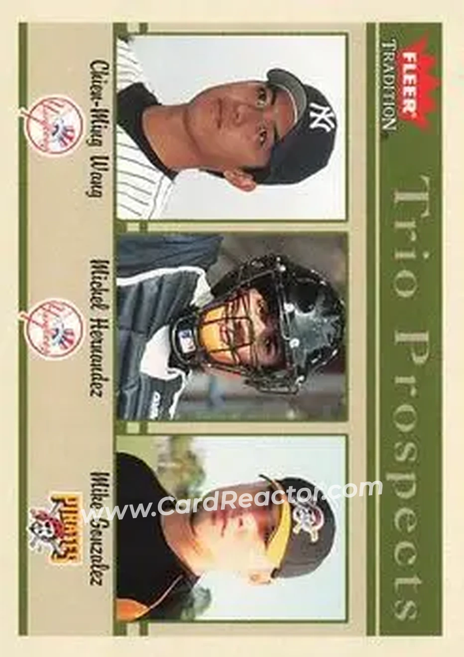 2004 Fleer Tradition #490 - Chien Ming Wang - Michel Hernandez - Mike Gonzalez - Front 2004 Fleer Tradition #490 - Chien Ming Wang - Michel Hernandez - Mike Gonzalez - Front