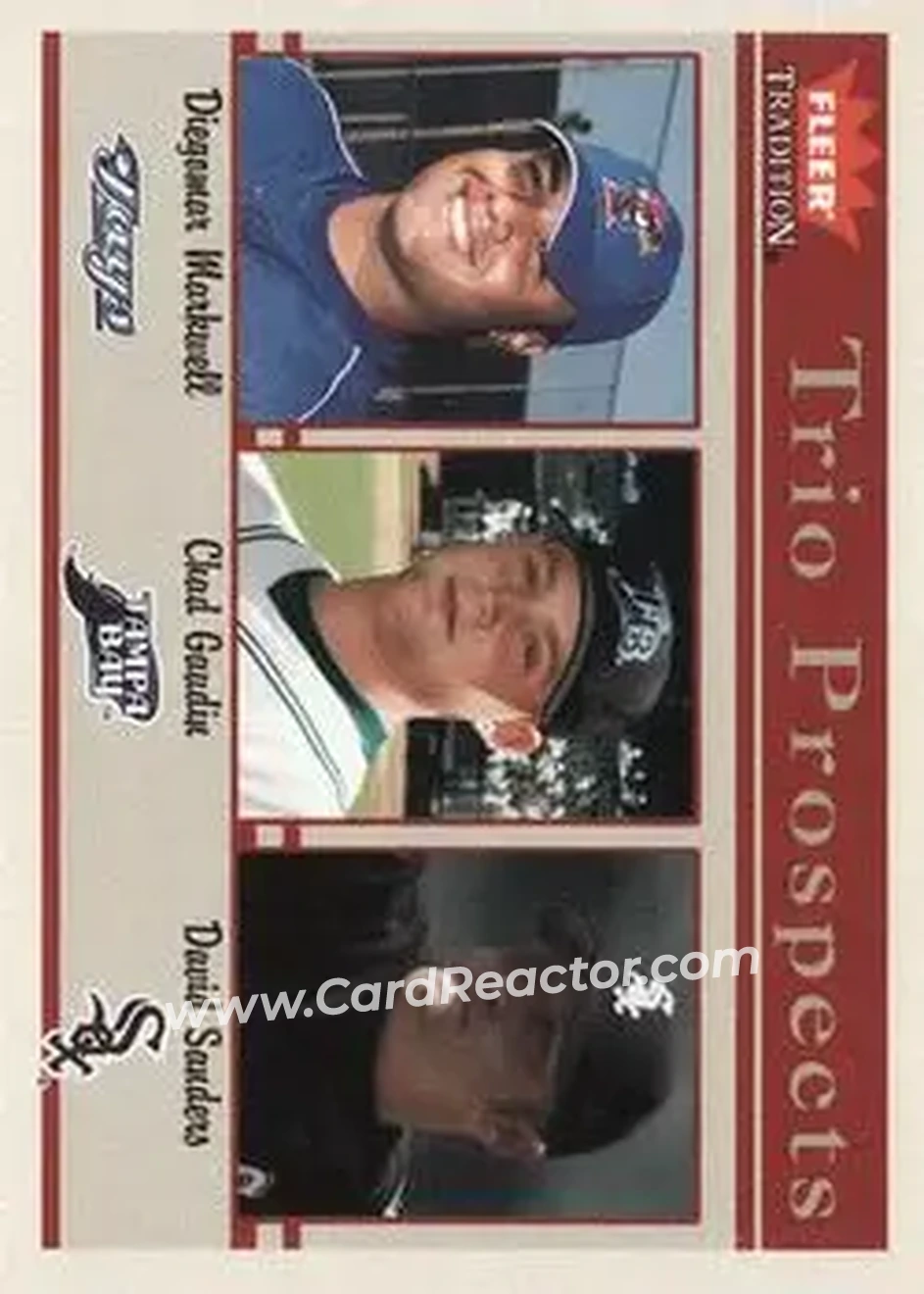 2004 Fleer Tradition #492 - Diegomar Markwell - Chad Gaudin - David Sanders - Front