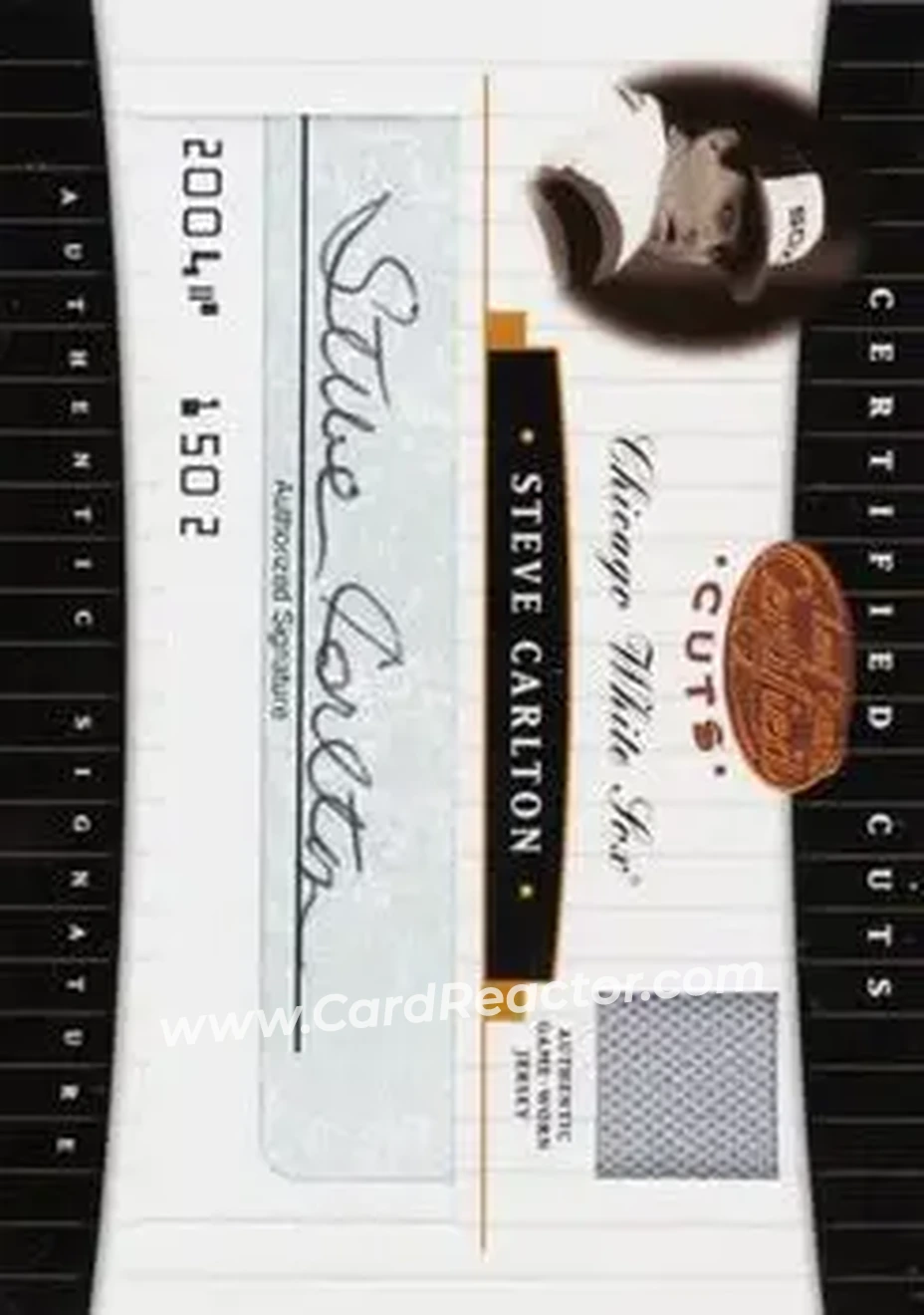 2004 Leaf Certified Cuts - Check Signature Material Green #CC-71 - Steve Carlton - Chicago White Sox - Front