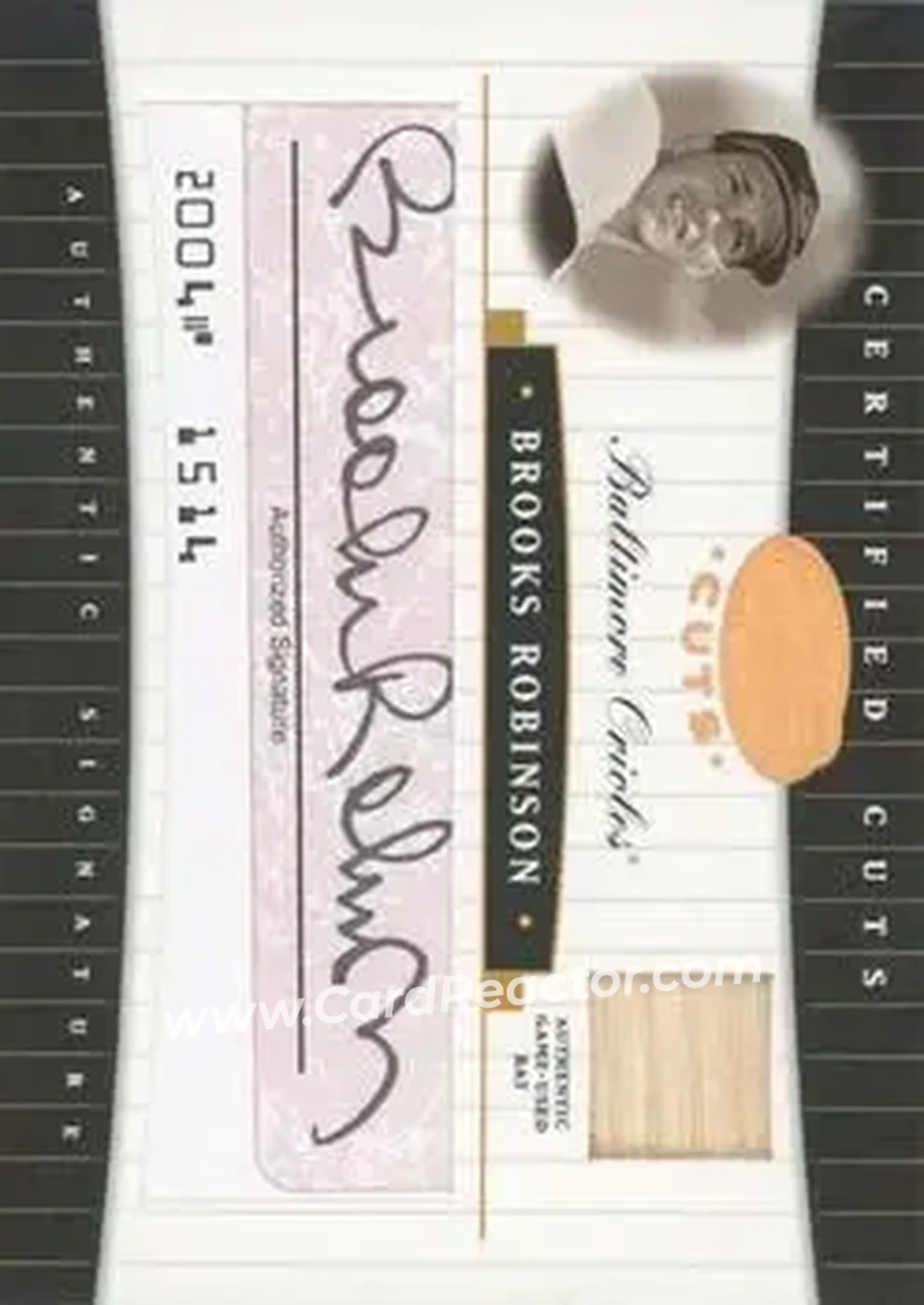 2004 Leaf Certified Cuts - Check Signature Material Red #CC-6 - Brooks Robinson - Baltimore Orioles - Front