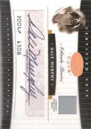 2004 Leaf Certified Cuts #CC-17 Check Signature Material Red Dale Murphy