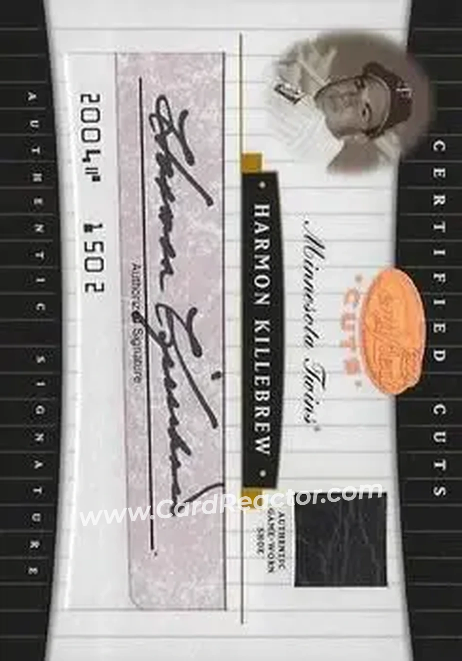 2004 Leaf Certified Cuts - Check Signature Material Red #CC-33 - Harmon Killebrew - Minnesota Twins - Front