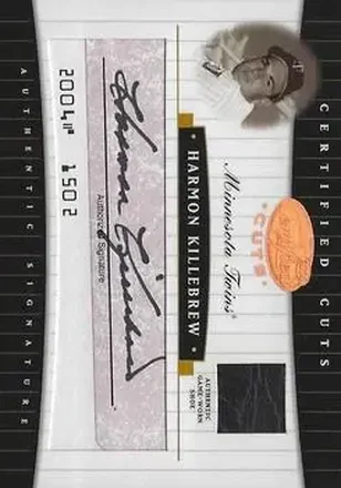 2004 Leaf Certified Cuts - Check Signature Material Red #CC-33 - Harmon Killebrew - Minnesota Twins