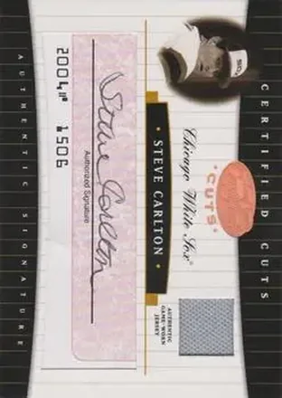 2004 Leaf Certified Cuts - Check Signature Material Red #CC-71 - Steve Carlton - Chicago White Sox