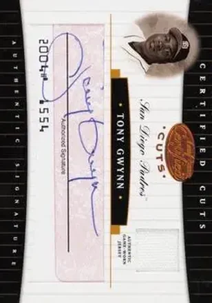 2004 Leaf Certified Cuts - Check Signature Material Red #CC-73 - Tony Gwynn - San Diego Padres