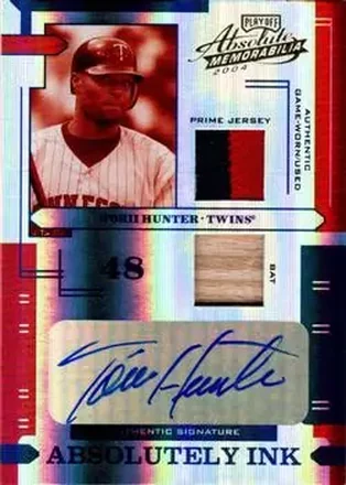 2004 Playoff Absolute Memorabilia - Absolutely Ink Combo Material PS #AI-120 - Torii Hunter - Minnesota Twins