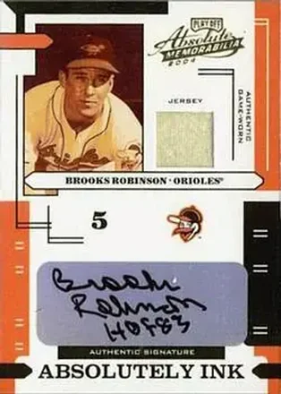 2004 Playoff Absolute Memorabilia #AI-24 Absolutely Ink Material Brooks Robinson