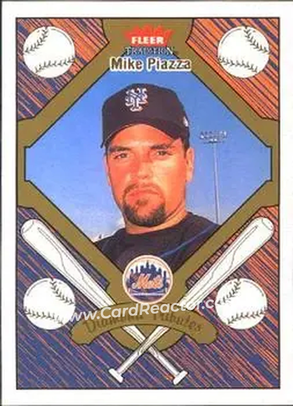 2004 Fleer Tradition - Diamond Tributes #8 DT - Mike Piazza - New York Mets - Front