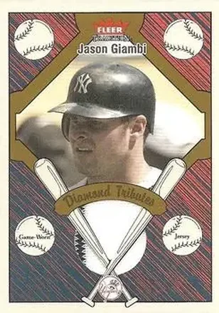 2004 Fleer Tradition #DT-JG Diamond Tributes Game-Worn Jerseys Jason Giambi