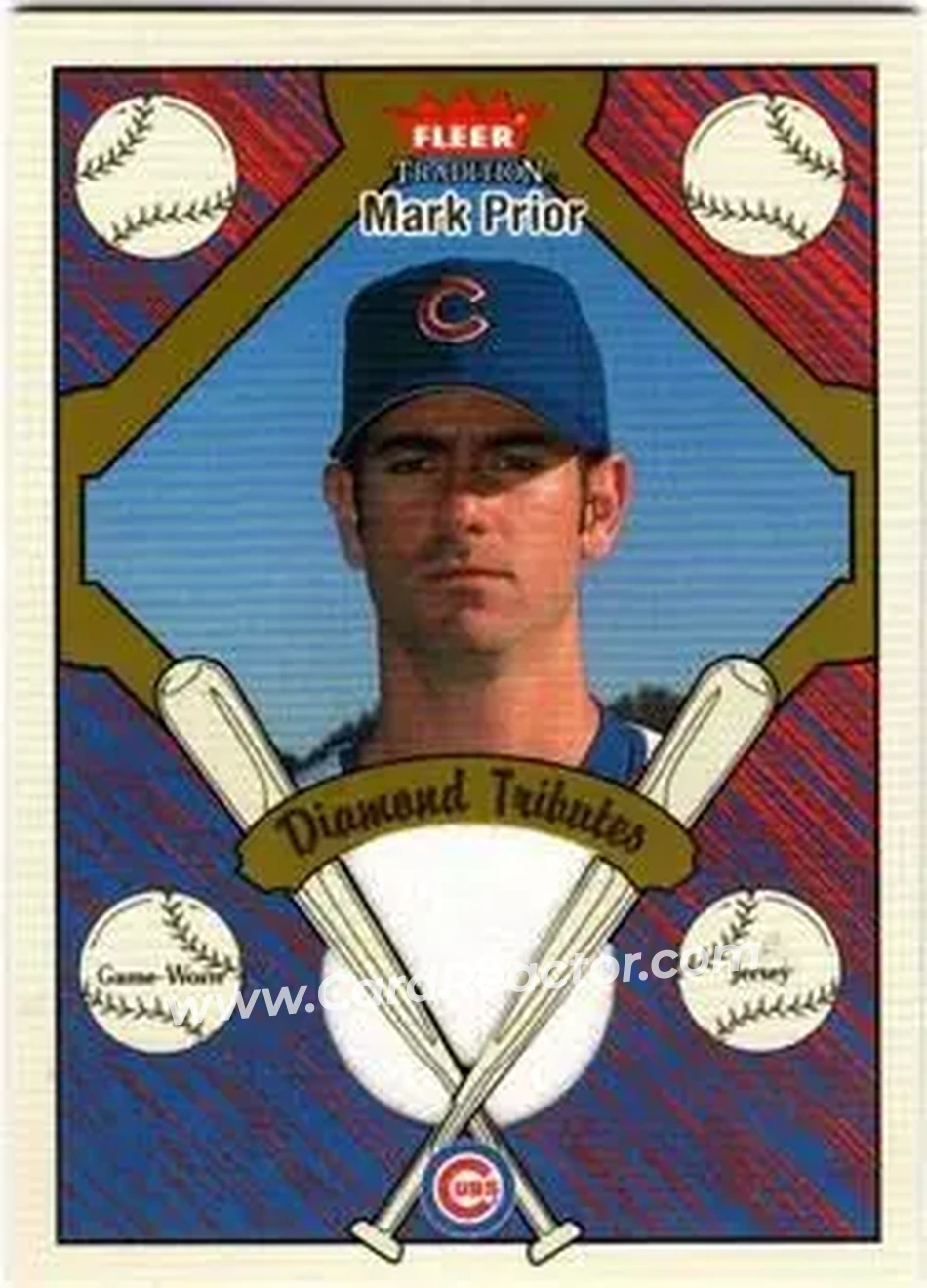 2004 Fleer Tradition - Diamond Tributes Game-Worn Jerseys #DT-MP2 - Mark Prior - Chicago Cubs - Front
