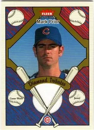 2004 Fleer Tradition #DT-MP2 Diamond Tributes Game-Worn Jerseys Mark Prior
