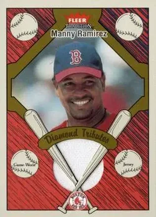2004 Fleer Tradition #DT-MR Diamond Tributes Game-Worn Jerseys Manny Ramirez