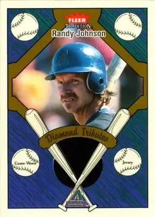 2004 Fleer Tradition #DT-RJ Diamond Tributes Game-Worn Jerseys Randy Johnson