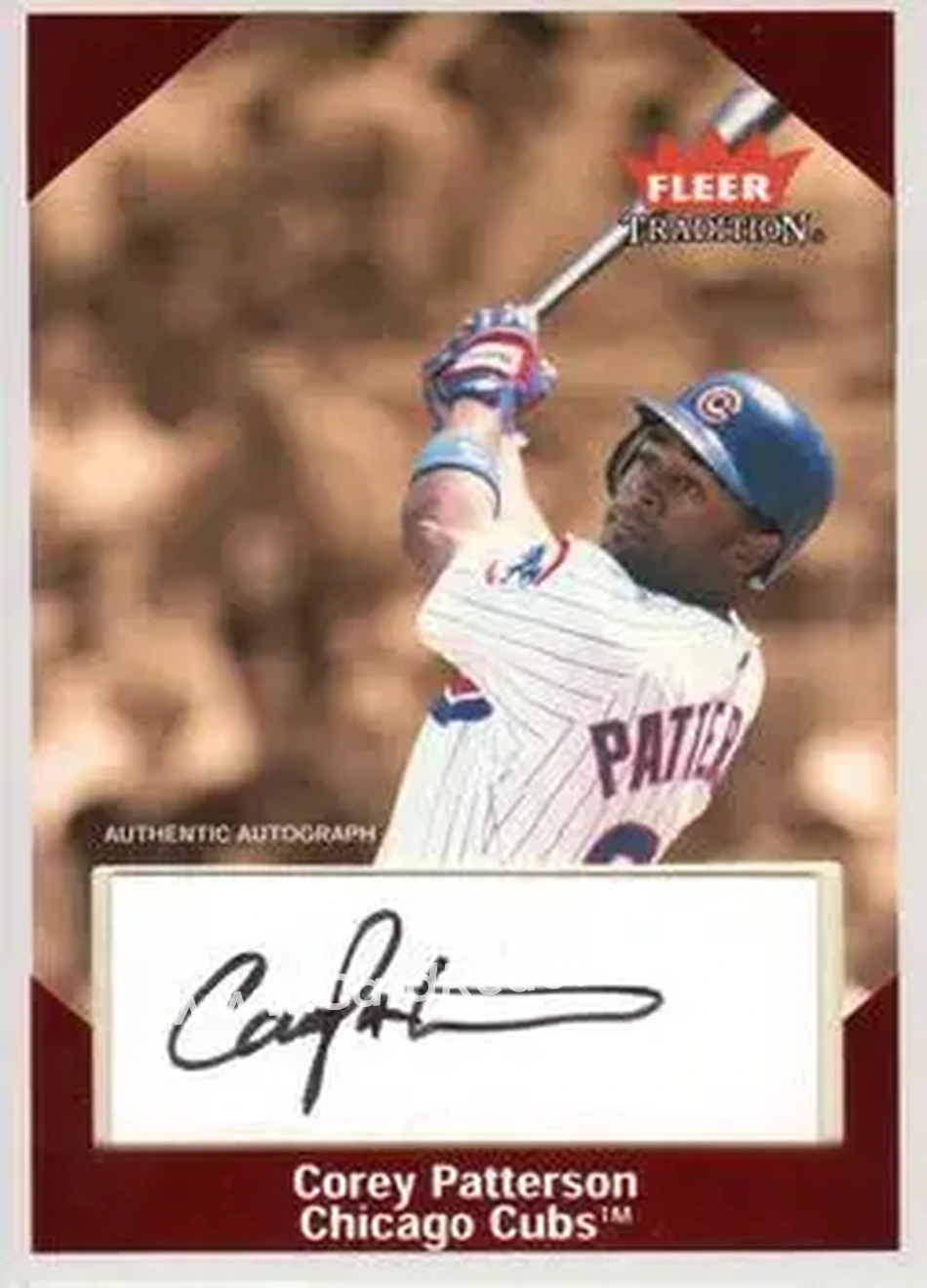2004 Fleer Tradition - Retrospection Autographs #RCA-CP - Corey Patterson - Chicago Cubs - Front 2004 Fleer Tradition - Retrospection Autographs #RCA-CP - Corey Patterson - Chicago Cubs - Front