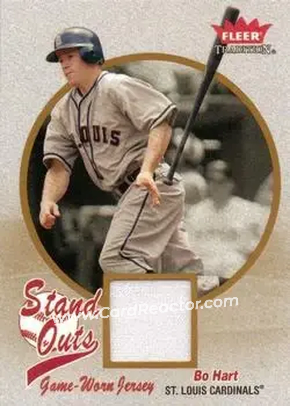 2004 Fleer Tradition - Stand Outs Game Used #SO-BH - Bo Hart - St. Louis Cardinals - Front 2004 Fleer Tradition - Stand Outs Game Used #SO-BH - Bo Hart - St. Louis Cardinals - Front