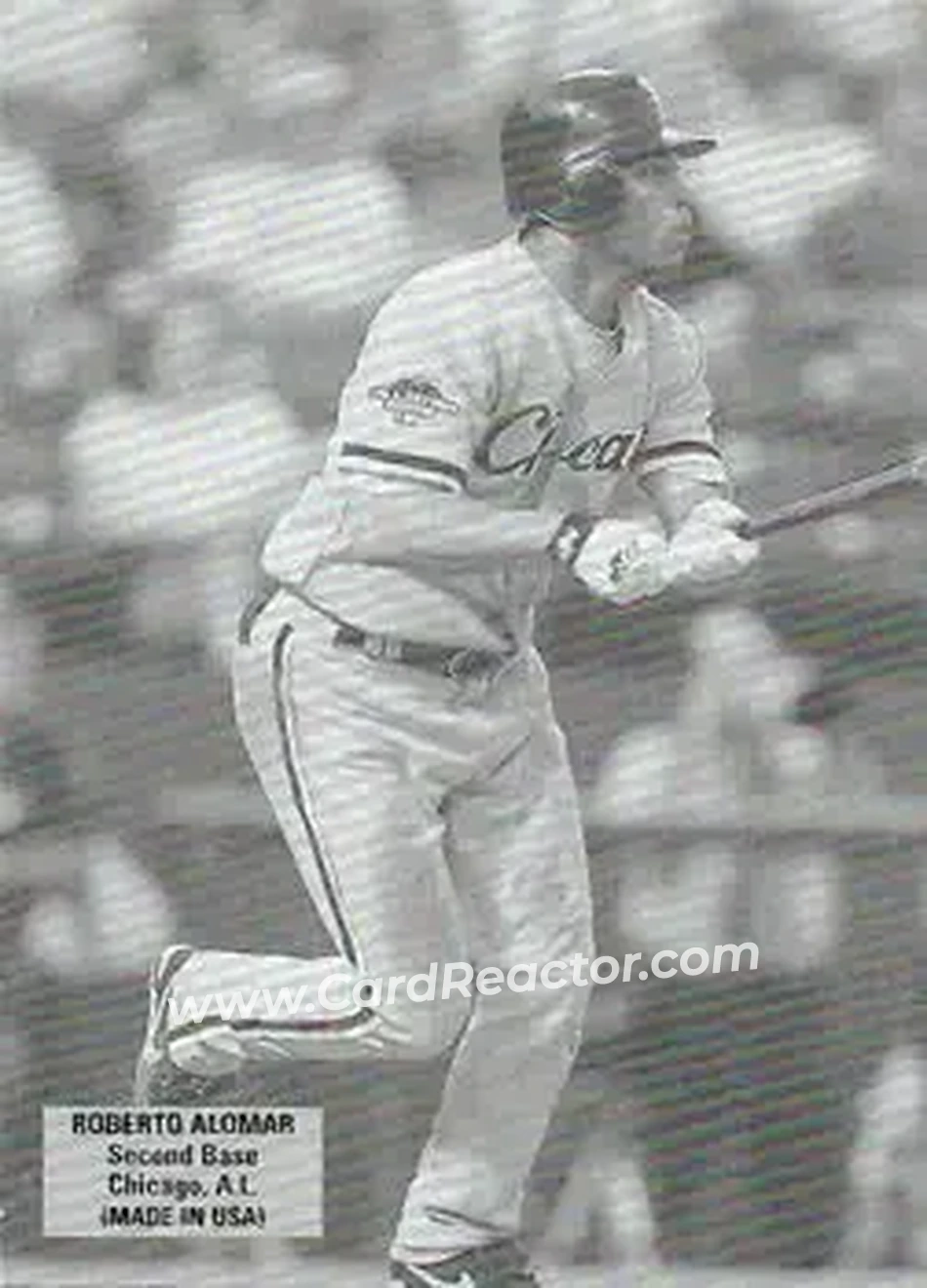 2004 Leaf - Exhibits 1925 Left Text Box #40 - Roberto Alomar - Chicago White Sox - Front 2004 Leaf - Exhibits 1925 Left Text Box #40 - Roberto Alomar - Chicago White Sox - Front