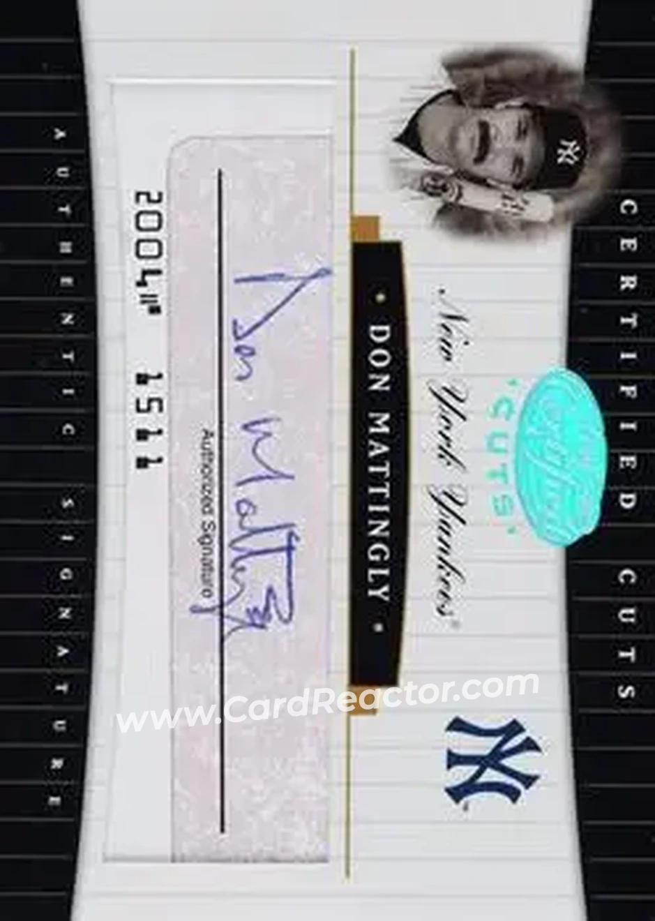 2004 Leaf Certified Cuts - Check Signature Red #CC-18 - Don Mattingly - New York Yankees - Front 2004 Leaf Certified Cuts - Check Signature Red #CC-18 - Don Mattingly - New York Yankees - Front