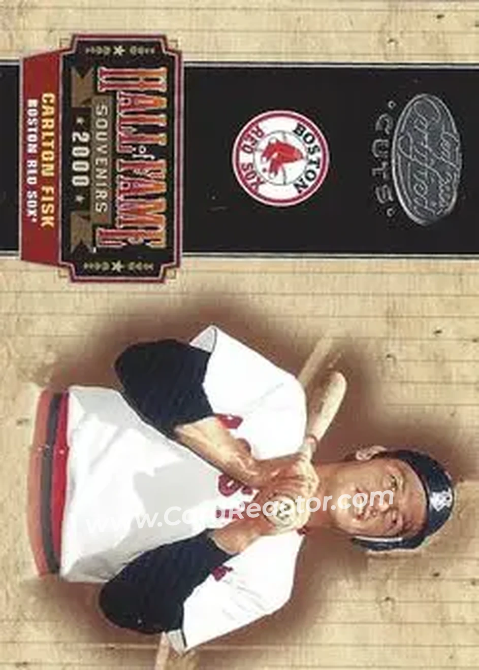 2004 Leaf Certified Cuts - Hall of Fame Souvenirs #HOF-25 - Carlton Fisk - Boston Red Sox - Front