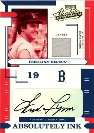 2004 Playoff Absolute Memorabilia - Absolutely Ink Material #AI-48 - Fred Lynn - Boston Red Sox