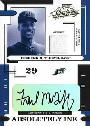 2004 Playoff Absolute Memorabilia - Absolutely Ink Material #AI-49 - Fred McGriff - Tampa Bay Devil Rays