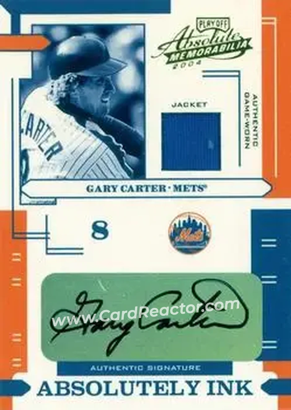 2004 Playoff Absolute Memorabilia - Absolutely Ink Material #AI-52 - Gary Carter - New York Mets - Front