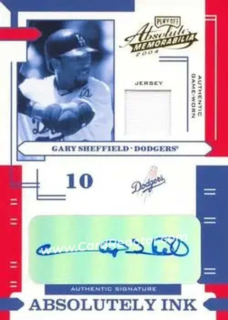 2004 Playoff Absolute Memorabilia - Absolutely Ink Material #AI-53 - Gary Sheffield - Los Angeles Dodgers - Front