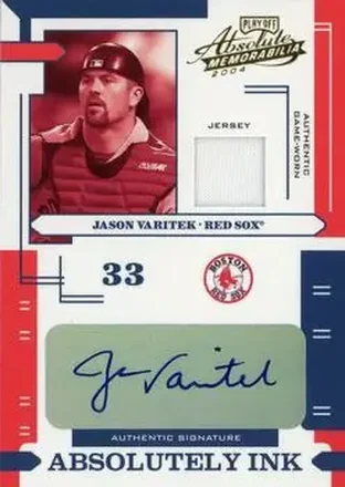 2004 Playoff Absolute Memorabilia - Absolutely Ink Material #AI-65 - Jason Varitek - Boston Red Sox