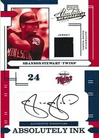 2004 Playoff Absolute Memorabilia - Absolutely Ink Material #AI-111 - Shannon Stewart - Minnesota Twins