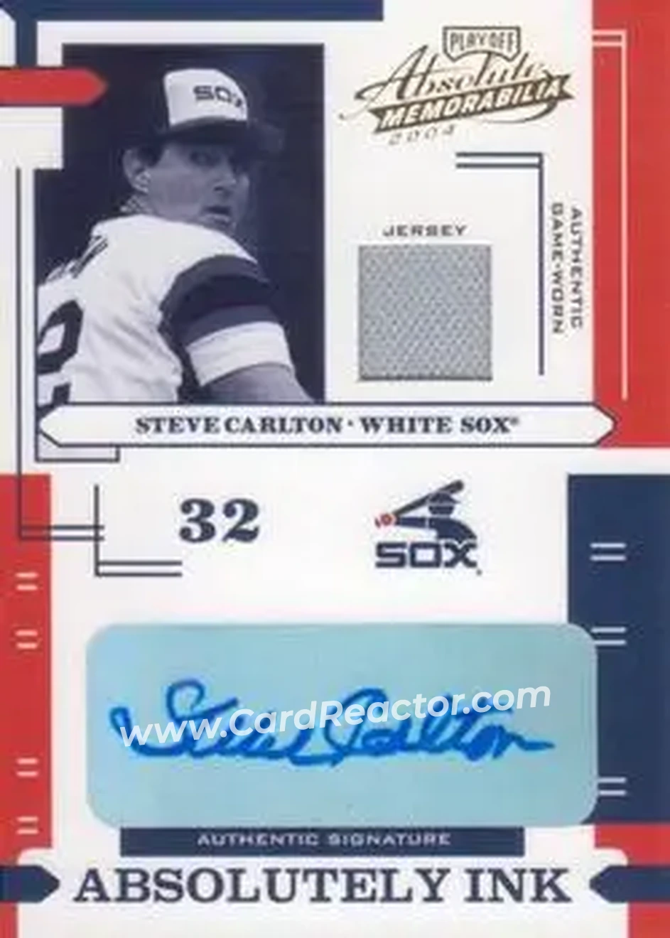 2004 Playoff Absolute Memorabilia - Absolutely Ink Material #AI-114 - Steve Carlton - Chicago White Sox - Front