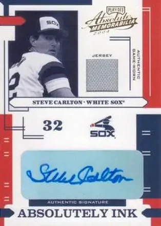2004 Playoff Absolute Memorabilia - Absolutely Ink Material #AI-114 - Steve Carlton - Chicago White Sox