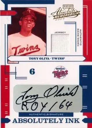 2004 Playoff Absolute Memorabilia - Absolutely Ink Material #AI-119 - Tony Oliva - Minnesota Twins