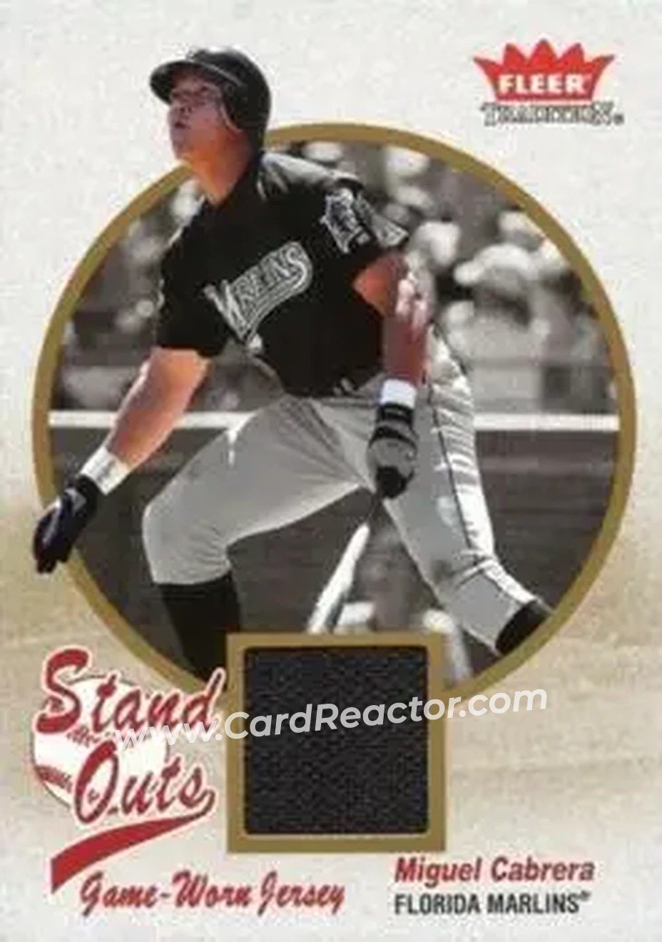 2004 Fleer Tradition - Stand Outs Game Used #SO-MC - Miguel Cabrera - Florida Marlins - Front