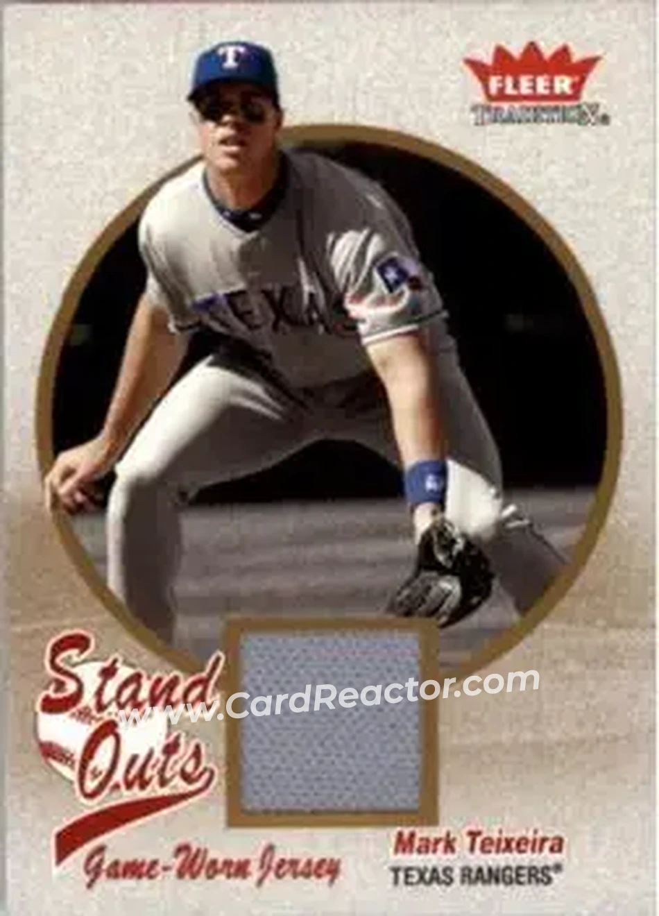 2004 Fleer Tradition - Stand Outs Game Used #SO-MT - Mark Teixeira - Texas Rangers - Front