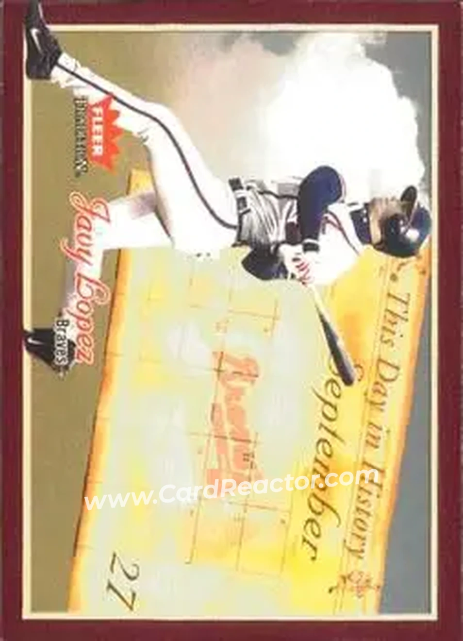 2004 Fleer Tradition - This Day in History #3TDH - Javier Lopez - Atlanta Braves - Front