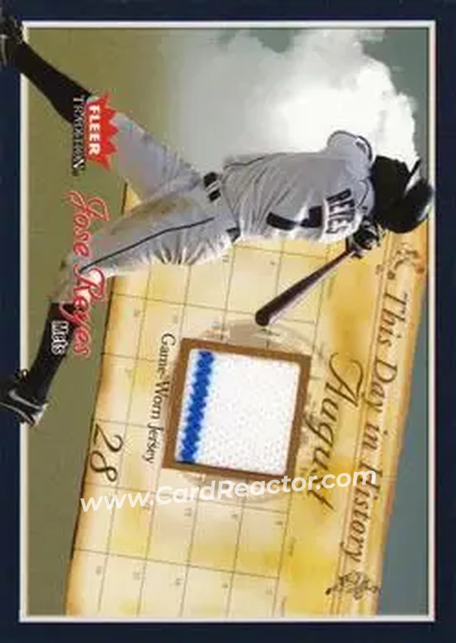 2004 Fleer Tradition - This Day in History Game Used #TDH-JR - Jose Reyes - New York Mets - Front
