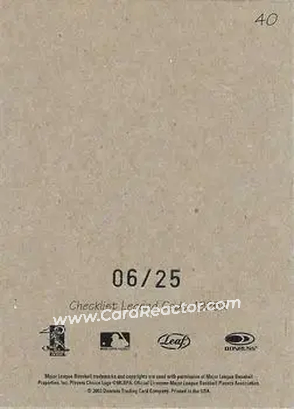 2004 Leaf - Exhibits 1925 Right Text Box #40 - Roberto Alomar - Chicago White Sox - Back 2004 Leaf - Exhibits 1925 Right Text Box #40 - Roberto Alomar - Chicago White Sox - Back