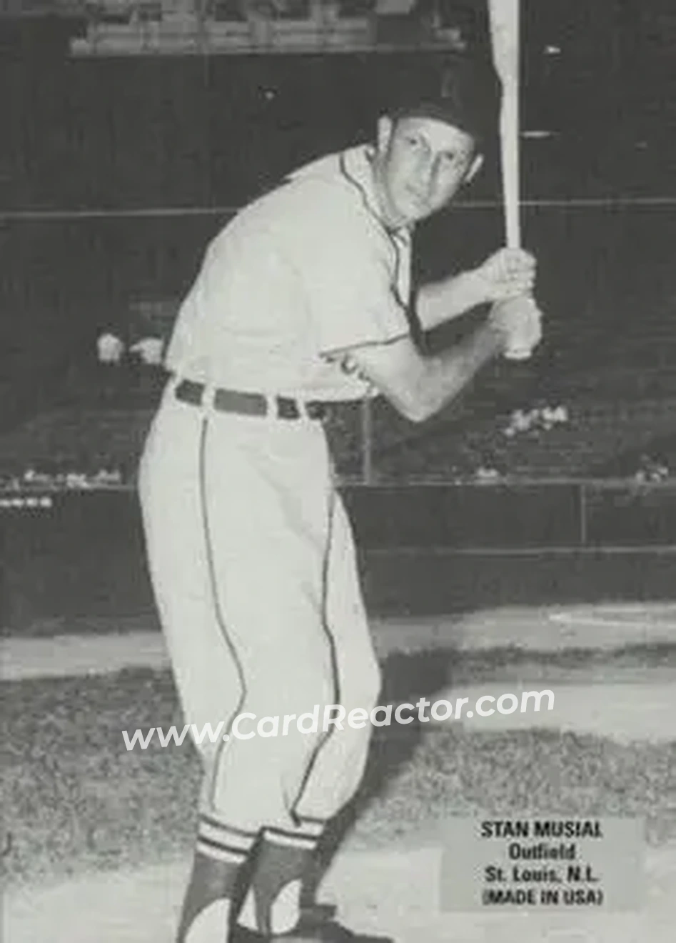 2004 Leaf - Exhibits 1925 Right Text Box #45 - Stan Musial - St. Louis Cardinals - Front
