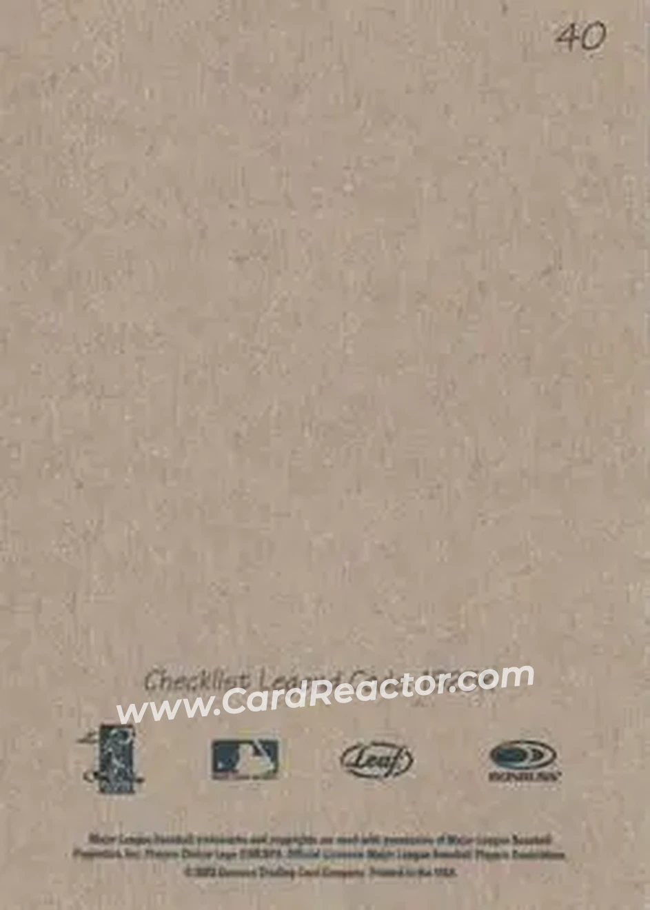 2004 Leaf - Exhibits 1925 Right Text Box Second Edition #40 - Roberto Alomar - Chicago White Sox - Back 2004 Leaf - Exhibits 1925 Right Text Box Second Edition #40 - Roberto Alomar - Chicago White Sox - Back