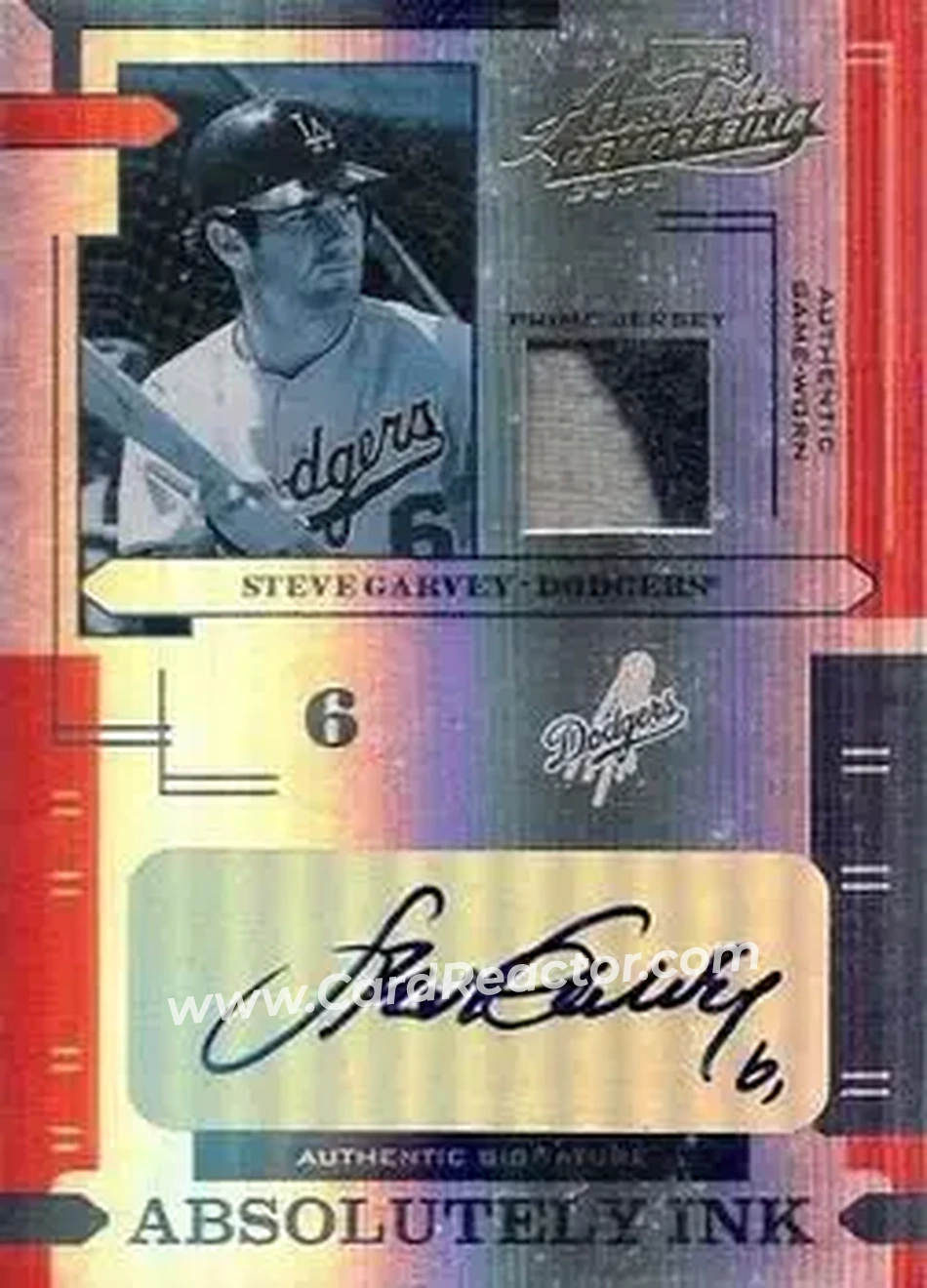 2004 Playoff Absolute Memorabilia - Absolutely Ink Material PS #AI-115 - Steve Garvey - Los Angeles Dodgers - Front