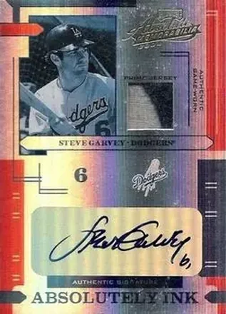 2004 Playoff Absolute Memorabilia - Absolutely Ink Material PS #AI-115 - Steve Garvey - Los Angeles Dodgers