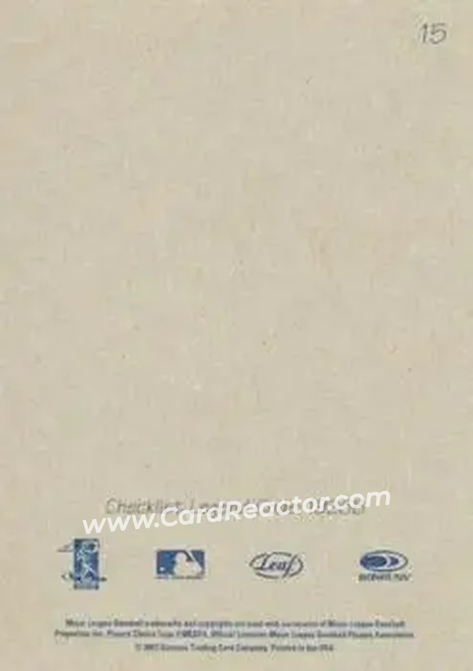 2004 Leaf - Exhibits 1926 Block Legend Second Edition #15 - Frank Thomas - Chicago White Sox - Back