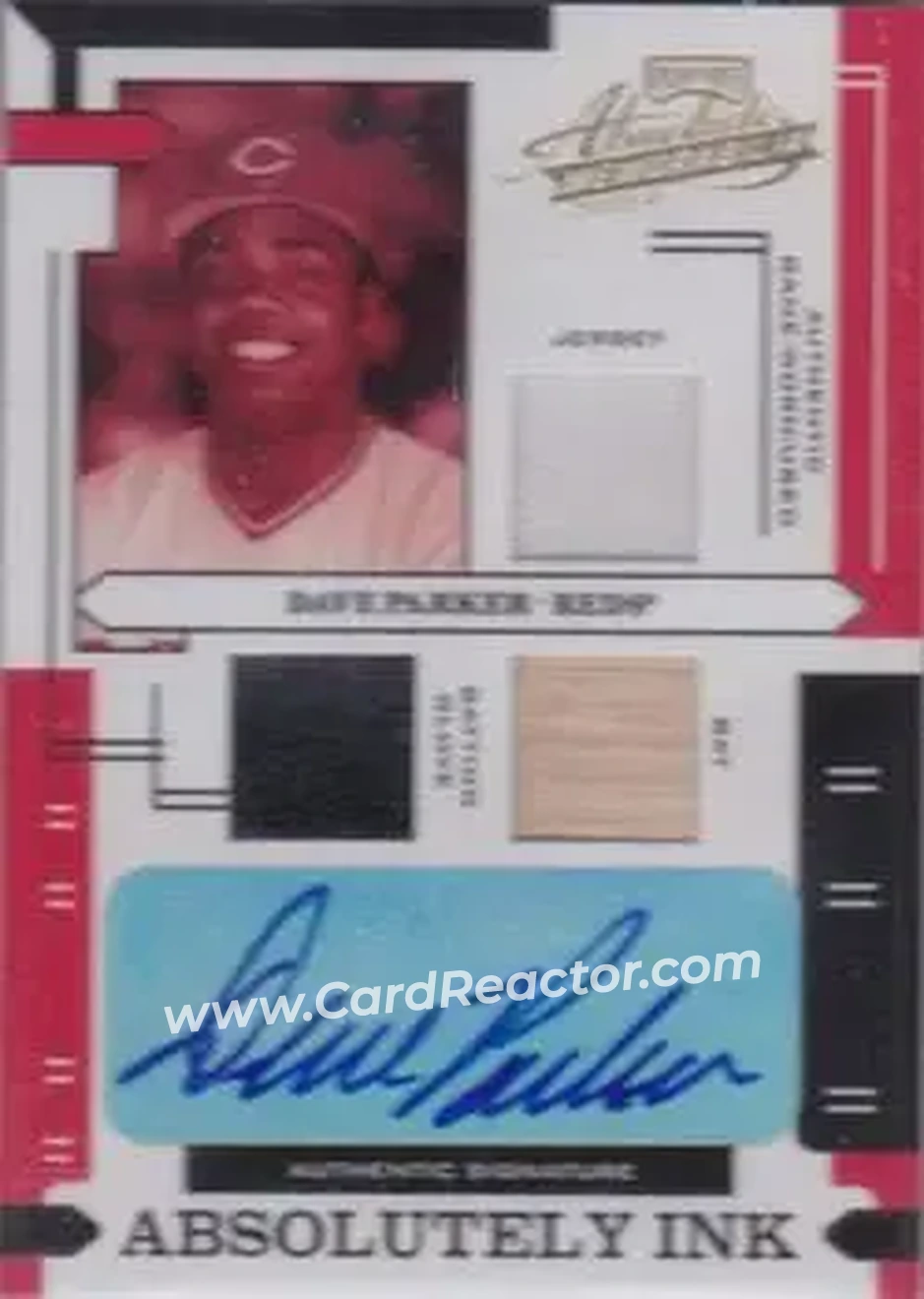 2004 Playoff Absolute Memorabilia - Absolutely Ink Triple Material #AI-36 - Dave Parker - Cincinnati Reds - Front 2004 Playoff Absolute Memorabilia - Absolutely Ink Triple Material #AI-36 - Dave Parker - Cincinnati Reds - Front