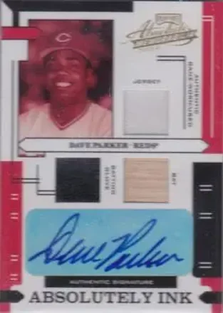 2004 Playoff Absolute Memorabilia - Absolutely Ink Triple Material #AI-36 - Dave Parker - Cincinnati Reds