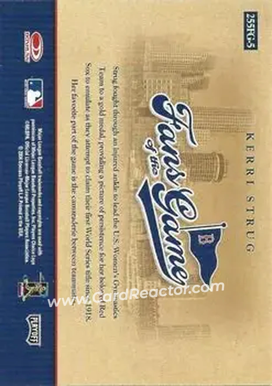 2004 Playoff Absolute Memorabilia - Fans of the Game #255FG-5 - Kerri Strug - Boston Red Sox - Back