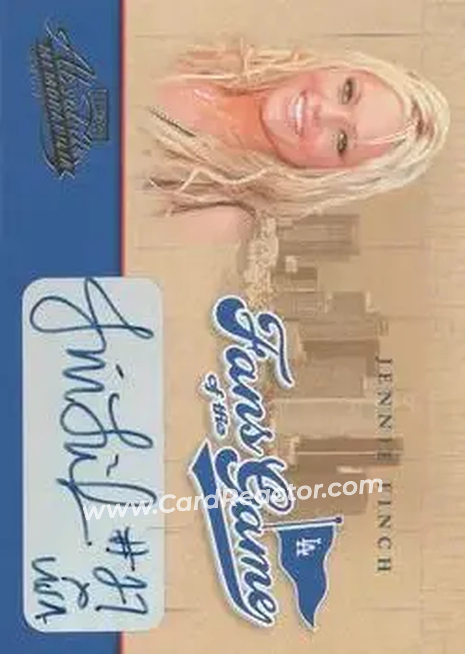 2004 Playoff Absolute Memorabilia - Fans of the Game Autographs #252FG-2 - Jennie Finch - Los Angeles Dodgers - Front