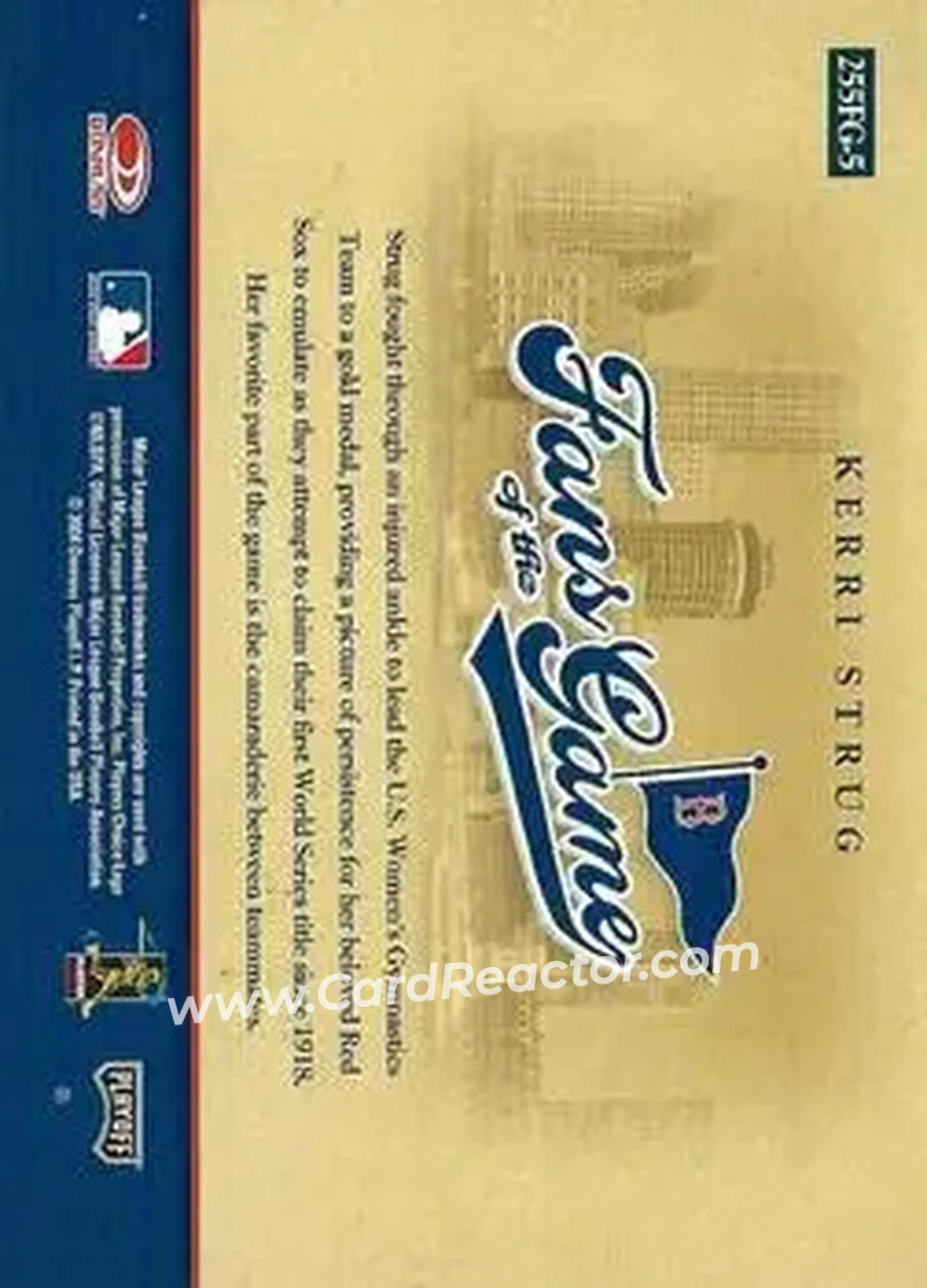 2004 Playoff Absolute Memorabilia - Fans of the Game Autographs #255FG-5 - Kerri Strug - Boston Red Sox - Back